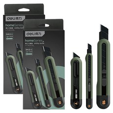 델리 홈시리즈 ABS 커터칼 3종 세트 HT4003, 그린, 2세트