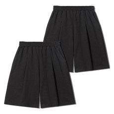 그랜피니 남녀공용 어센틱 무지 원턱 와이드 버뮤다 트레이닝 밴딩 반바지 팬츠 2p