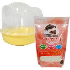 刺蝟沙浴桶 隨機出貨+沙浴沙 1kg, 1個