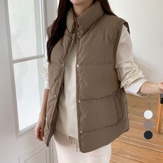 afinar 女款寬鬆高領鋪棉背心