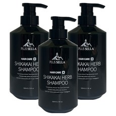 SELLA 임산부 계면활성제 없는 시카카이 무실리콘 허브 샴푸, 3개, 520ml