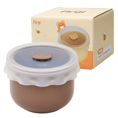 Firgi 蜂蜜罐陶瓷嬰兒副食品密封儲存容器 + 蓋子組, 灰褐色, 250ml, 1套