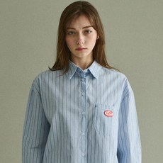 Slowlolly 女款條紋基本款短版襯衫