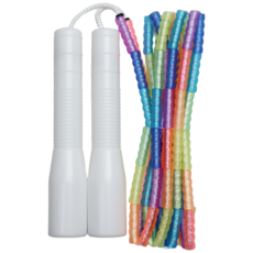 JFROPE 孩童彩色跳繩 4~8歲適用, 白色的