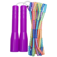 제이에프로프 어린이용 무지개 연질구슬줄넘기 4~8세, 보라색, 1개