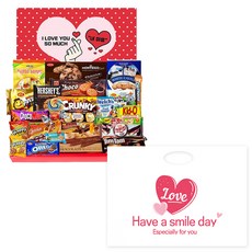 手比愛心糖果餅乾禮盒 特大型+手提袋, 25種零食, 1組