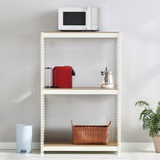 피피랙 국내생산 무볼트 무소음 조립식 앵글선반, 화이트, 3단