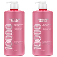 엘라스틴 프로틴 클리닉 10000 모로코 아르간 오일 고영양 샴푸 피치 블로썸향, 2개, 1L