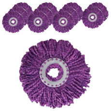 My Sweet Home 手旋濕拖把超細纖維可填充拖把適用於吸塵器紫色 16 cm, 12個