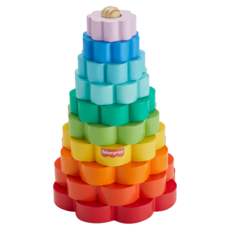 費雪 木製套圈玩具 18個月以上適用, 彩虹, 1組