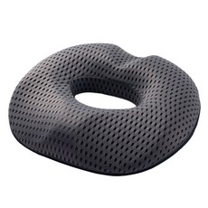 網眼透氣記憶海綿甜甜圈坐墊, 深灰色