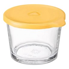 SHIMOYAMA 玻璃儲物罐/保鮮盒 黃色 260ml, 1 個容器 + 1 個蓋子, 1個