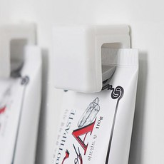 LivingHomeDetail 免鑽孔夾式牙膏架 HXC-007, 白色, 10個