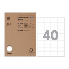 Formtec 條碼用標籤 LQ-3102, 40格, 20個