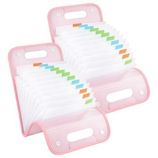 아코디언 파일 가방, 핑크, 2개