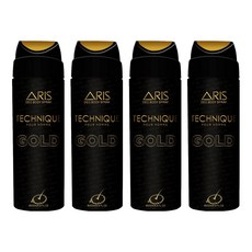 아리스 데오 바디 스프레이 테크닉 골드, 4개, 200ml