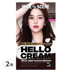 mise en scene 魅尚萱 Hello Cream 雙重遮蓋 遮白髮專用 深巧克力棕 持久8週 染髮劑, 深棕色, 2個