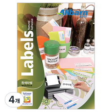 올바른라벨 레이저 잉크젯 공용 흰색 라벨지 AL412 50p, 12칸, 4개
