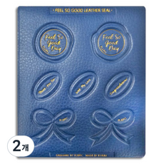 PLEPIC Feel So Good 皮革封蠟裝飾貼紙 海軍藍, 2個, 1入