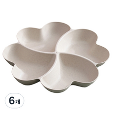 예쁜 파스텔 간식 분리 쟁반, Ivory, 6개