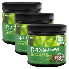 슈퍼쎈 유기농 녹차 분말, 200g, 3개, 1개