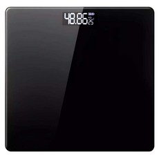 Timo 鏡面充電式數位體重計 玻璃+塑膠+電子零件 260x260x18mm, JM-CH01, 黑色, 1個