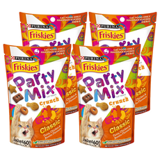 Friskies 喜躍 Party Mix 香酥餅 – 經典鮪魚，雞肉和鰹魚口味貓零食, 經典風味, 60g, 4包