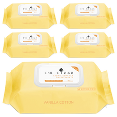 香草棉，一種用於 I'm Clean 烘乾機的織物柔軟劑, 80張, 5包