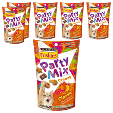 Friskies 喜躍 Party Mix 香酥餅 – 經典鮪魚，雞肉和鰹魚口味貓零食, 經典風味, 60g, 6包
