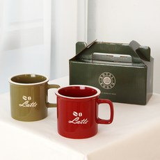 羅亞爾博登 拿鐵彩色馬克杯套組 310ml x 2件組, 1套, 紅色, 綠色