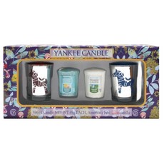 YANKEE CANDLe 香氛蠟燭禮物組 49公克 小馬蠟燭, Bahama Breeze+Clean Cotton, 紅色+藍色