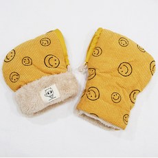 Geumkkaebi微笑滑板車騎行冬季手套 雙手一組, 黃色, 1套