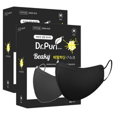 닥터퓨리 비키 뉴 비말차단 마스크 중형 KF-AD, 25개입, 2개, 블랙