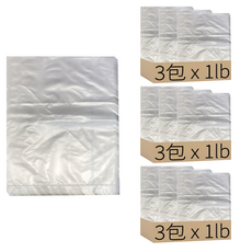 PP塑膠袋 1lb, 30 x 20cm(8 x 12吋) + 厚度0.035mm, 9包, 1包