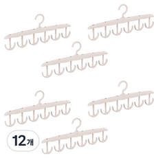 Omatang 360度旋轉 空間利用 雙面掛鉤衣架, 12個, 白色