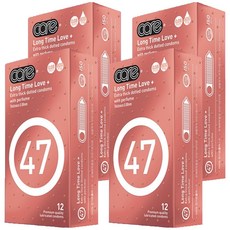 care 47 롱 러브 도트형 Thick 0.08mm 일반형 콘돔, 4개, 12개입