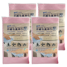 Winner 薇霓兒 紅白條紋萬用抹布, 不織布加厚款 30x60cm 50條/包, 4包