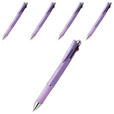 ZEBRA 斑馬牌 Clip-on Multi 1000 多功能原子筆, 4色原子筆芯 0.7毫米 + 自動鉛筆芯 0.5毫米, 淡紫色, 5支