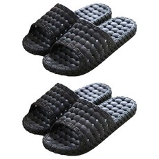 Block Mart 男款浴室拖鞋 - 黑色, 2雙