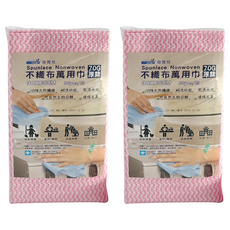 Winner 薇霓兒 紅白條紋萬用抹布, 不織布加厚款 30x60cm 50條/包, 2包