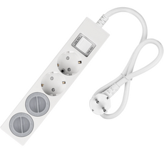 SWEET HOME 韓國製造 過載保護 一體式省電延長線 4孔 + 安全蓋 2入, 0.7m, 單一顏色, 1套