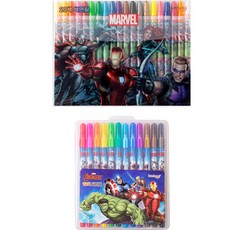 復仇者聯盟 20色彩色鉛筆 + 12色簽字筆組, 隨機出貨, 1套