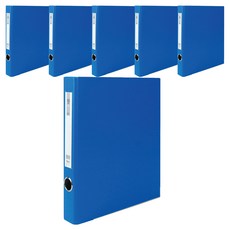 玄風 D型環合紙活頁夾 附名牌夾 3公分 3孔 A4, 藍色, 6個