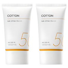 미샤 올 어라운드 세이프 블록 코튼선크림 SPF50+ PA++++, 50ml, 2개
