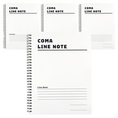 TUCO.B KOMA 橫線筆記本 + 方格筆記本, 白色, 4個