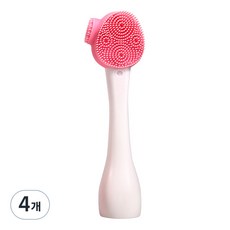 Bacomgel 多功能矽膠臉部去角質刷, 白色 + 粉紅色, 4個
