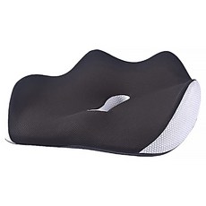 YUNMI 記憶棉坐墊/立體美臀坐墊/痔瘡坐墊/減壓椅墊/孕婦座墊/辦公室椅背墊/汽車坐墊 居家/辦公 新版, 黑色