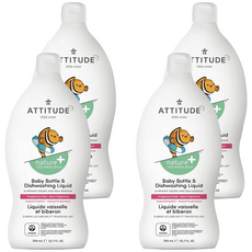 ATTITUDE 艾特優 嬰幼兒奶瓶餐具洗潔精, 700ml, 4瓶