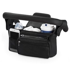 애드에딧 핸디 포켓분리 오거나이저 유모차 부착 기저귀 멀티형 크로스백, 블랙, 1개