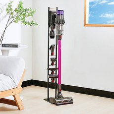 第三代吸塵器收納架立架 木柄款 23 x 29 x 126cm 2.8kg, 黑色
